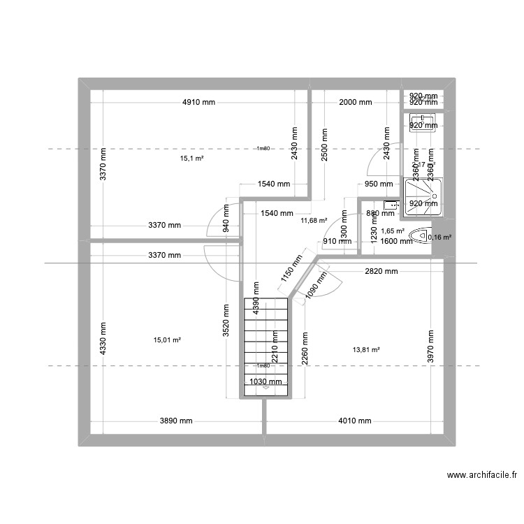 F-Husson_E2_Après. Plan de 8 pièces et 60 m2