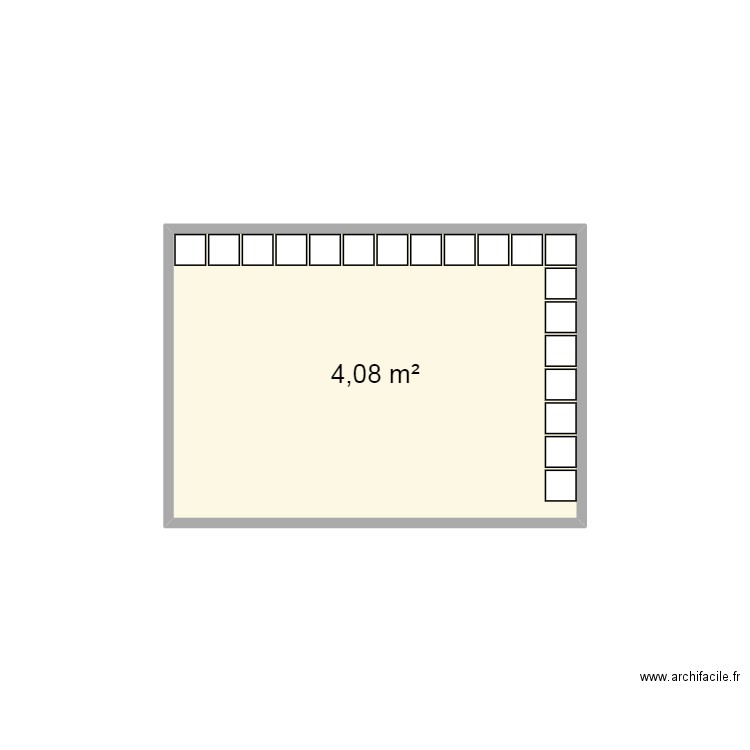 BUANDRIE LOLO. Plan de 1 pièce et 4 m2