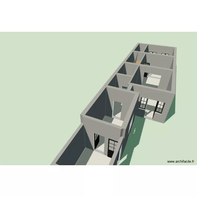 RDC 222 situation propos&eacute;e. Plan de 8 Pièces et 72 m²