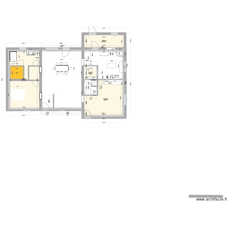 maison 137 m. Plan de 14 pièces et 141 m2