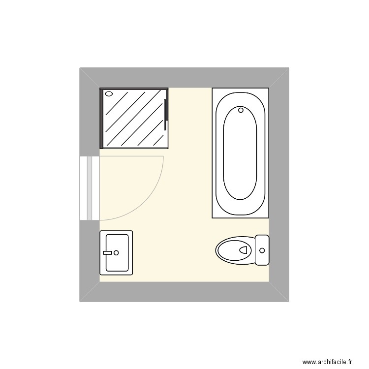 duval. Plan de 1 pièce et 6 m2