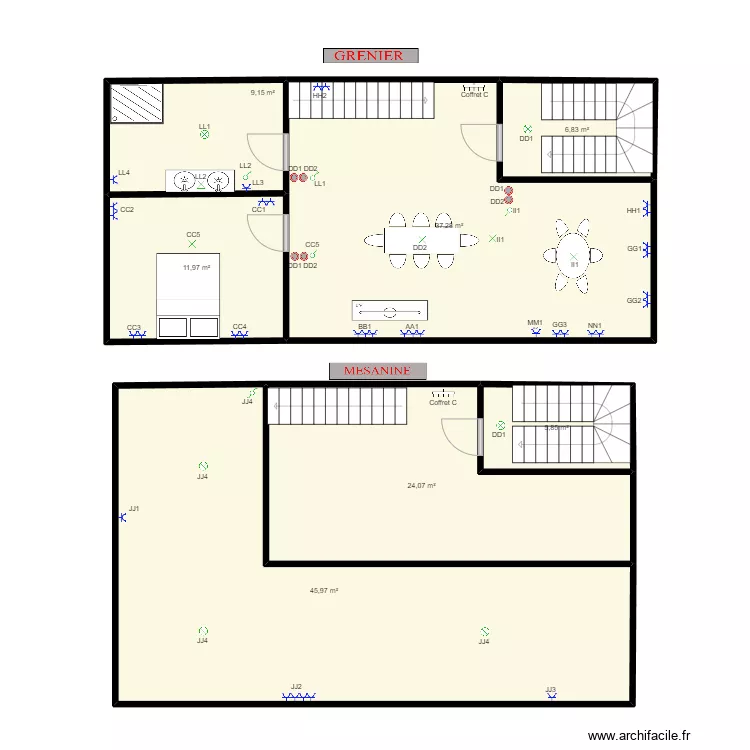 danilo &eacute;tage 2 . Plan de 