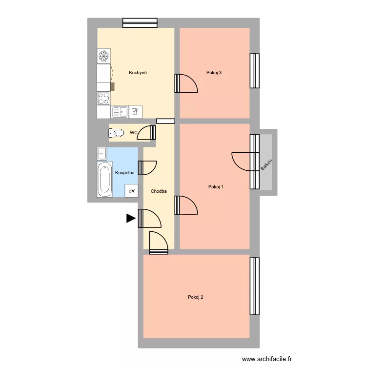Sokolsk&aacute; tř&iacute;da 2381, byt 8. Plan de 13 Pièces et 197 m²