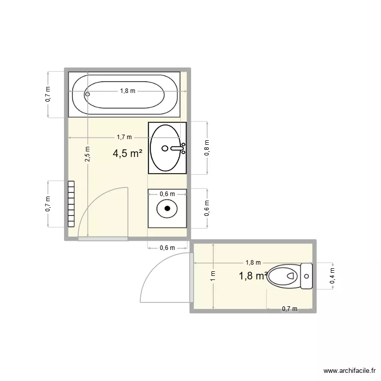 Dossier 4.7. Plan de 2  et 6 m²