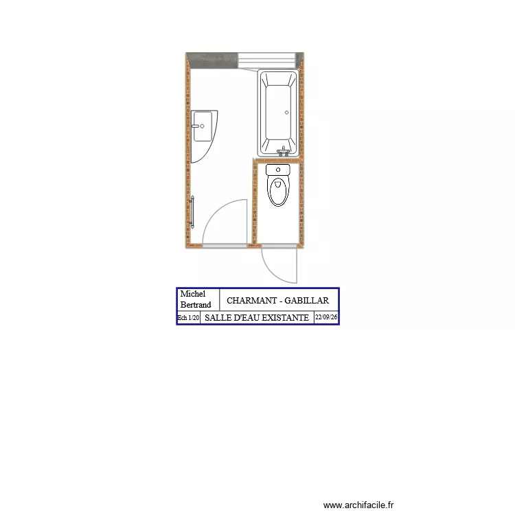 CHARMANT EXISTANT. Plan de 2 Pièces et 5 m² CHARMANT EXISTANT. Plan de 2 Pièces et 5 m²