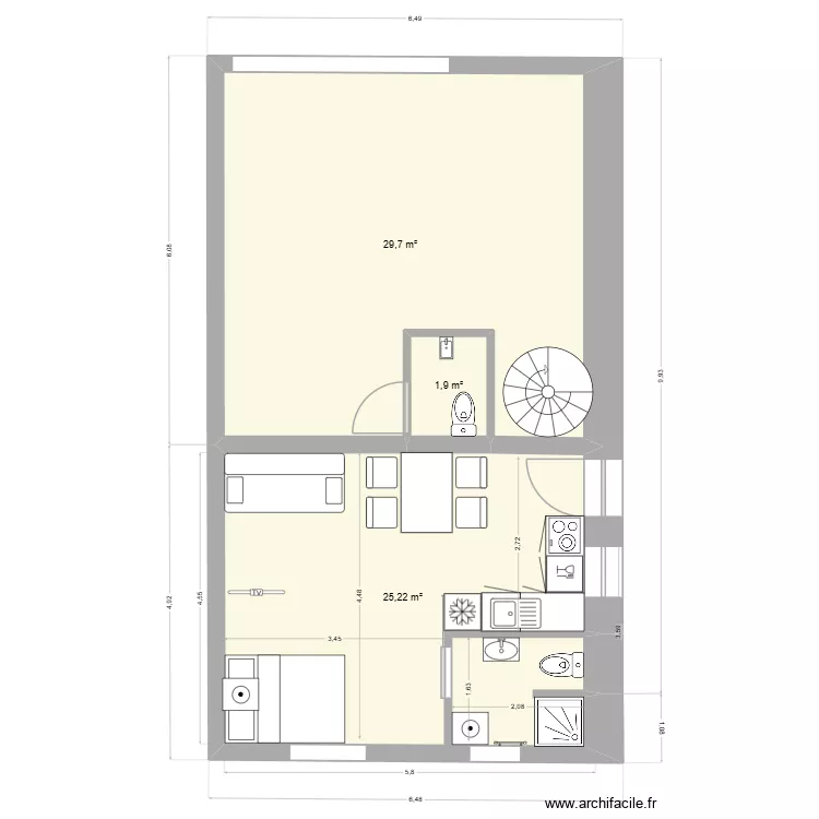 rdc dernière version. Plan de 3 et 57 m² rdc dernière version. Plan de 3 et 57 m²