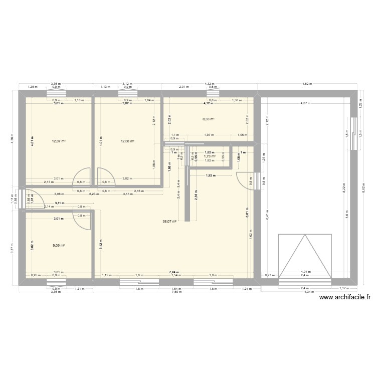 maison 80m carre. Plan de 0 pièce et 0 m2
