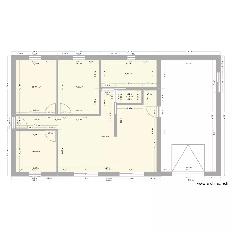 maison 80m carre. Plan de 6  et 81 m²
