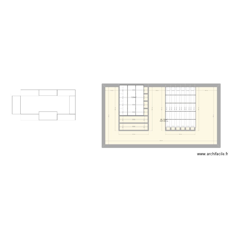 bastaing. Plan de 13 pièces et 41 m2