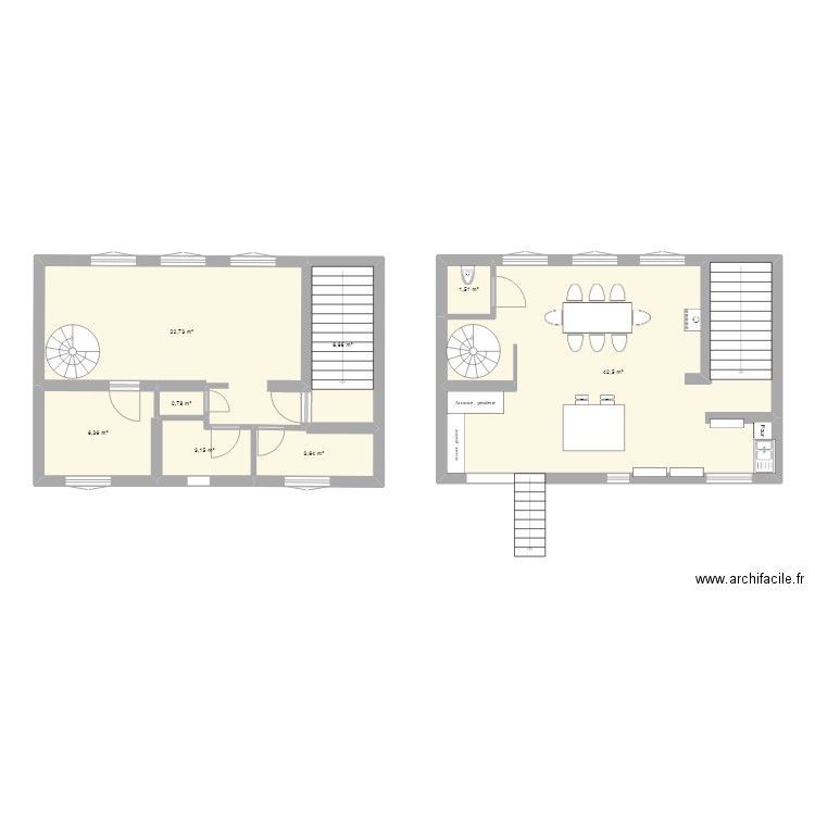 Projet VLB Etage 1 Reflexion. Plan de 0 pièce et 0 m2