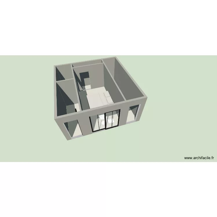 Maison sete cabanon version 2. Plan de 5 Pièces et 27 m² Maison sete cabanon version 2. Plan de 5 Pièces et 27 m²