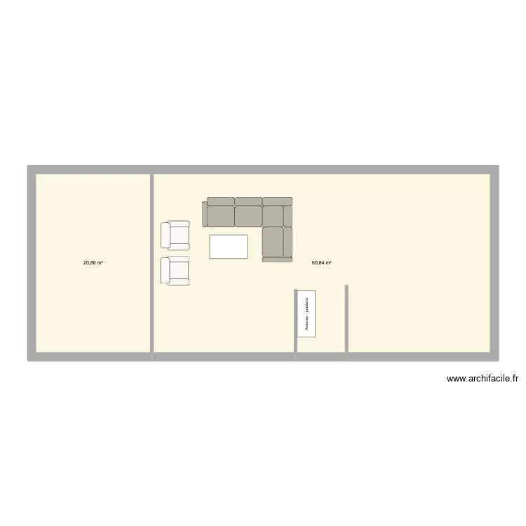 rdc pisc int. Plan de 2 Pièces et 82 m² rdc pisc int. Plan de 2 Pièces et 82 m²