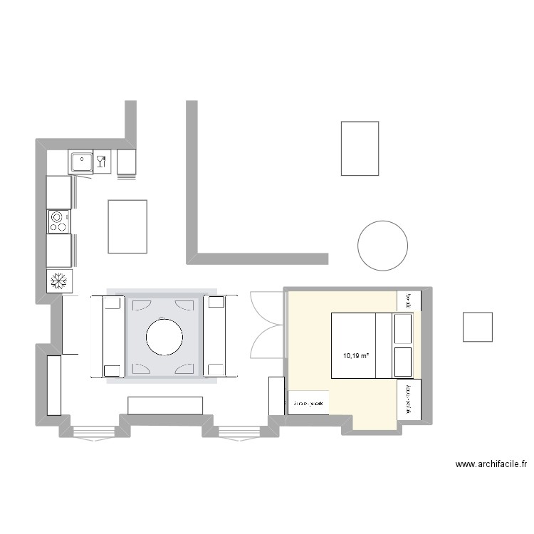 AAAAAAA. Plan de 1 pièce et 10 m2