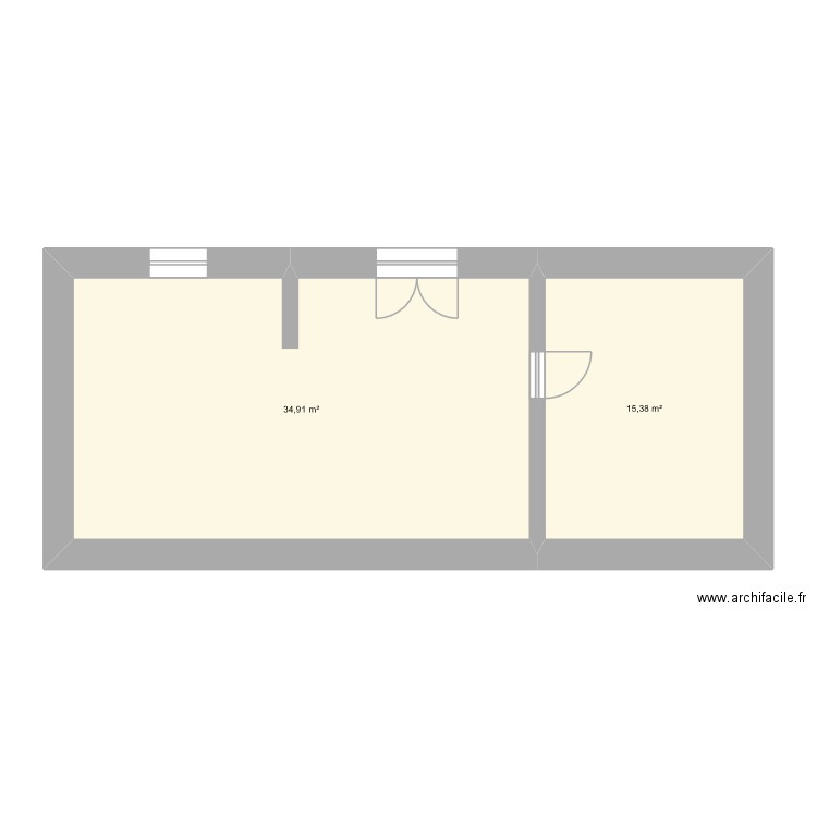 maison  Timéo. Plan de 2 pièces et 50 m2