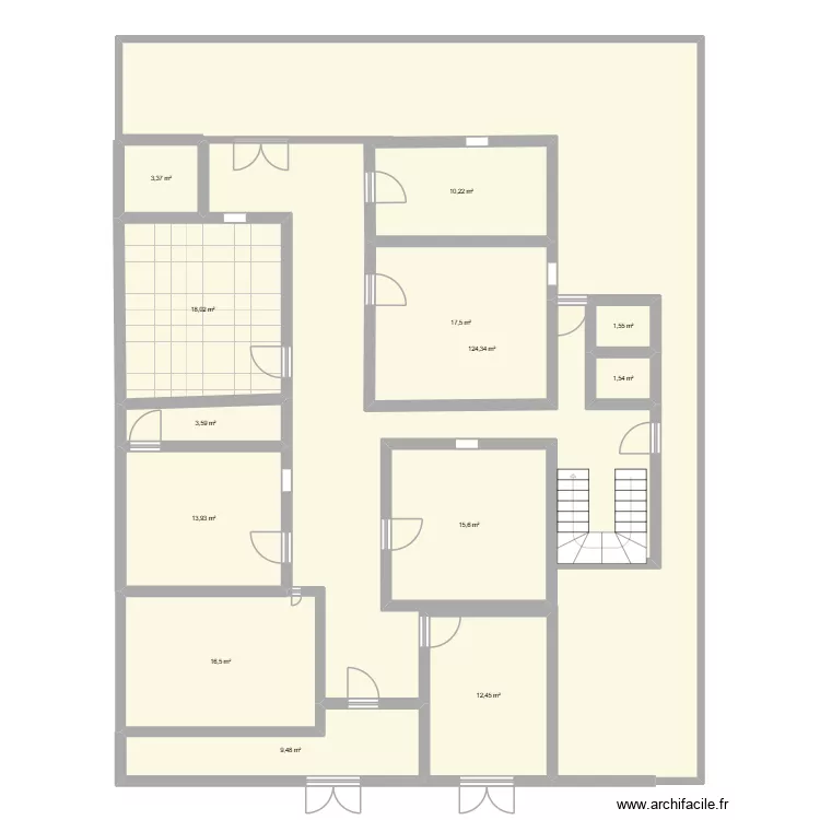 djimss. Plan de 13  et 310 m²