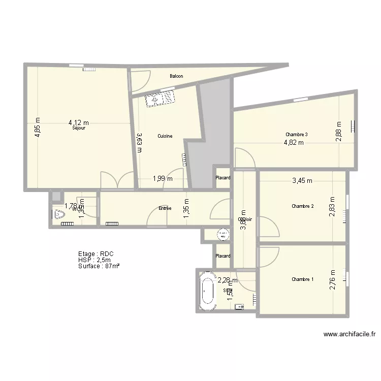 4 cit&eacute; Souzy. Plan de 