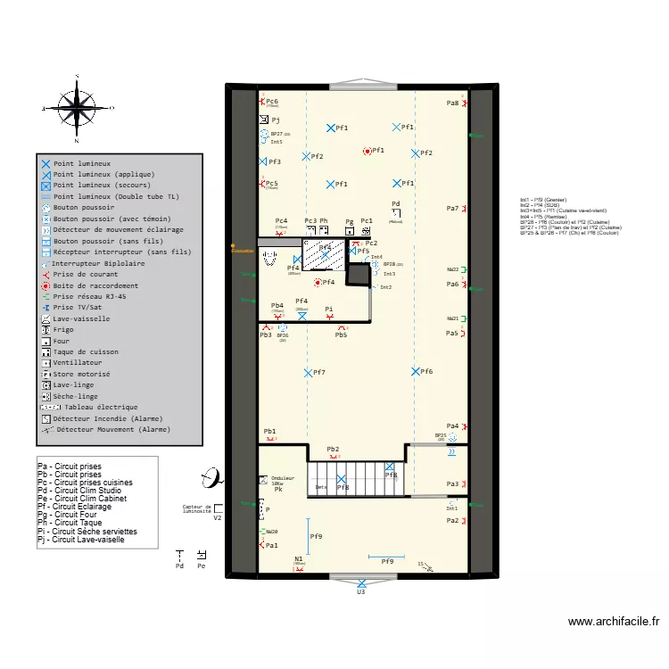 Home (Sch&eacute;ma &eacute;lectrique) v3.30. Plan de 31  et 438 m²
