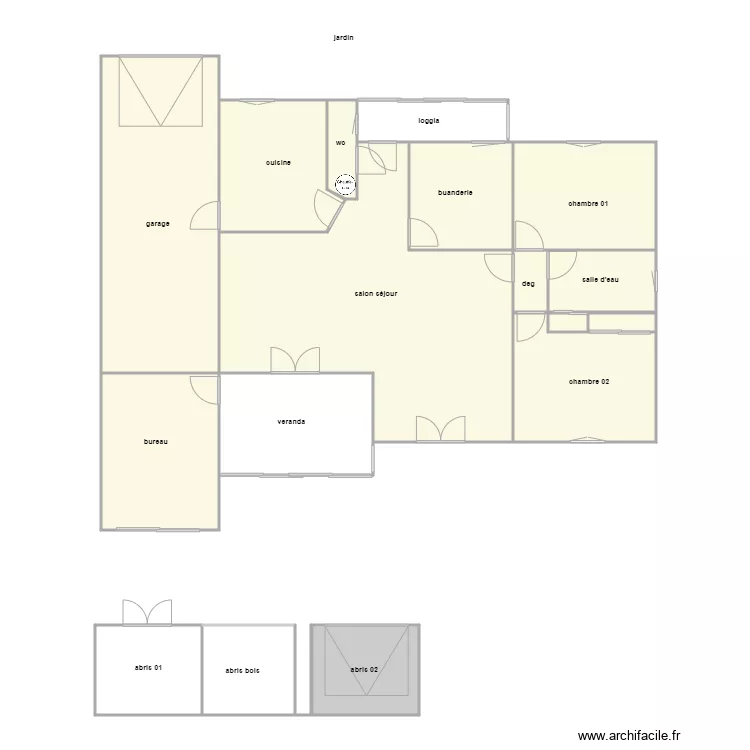 gennet am. Plan de 17  et 187 m²
