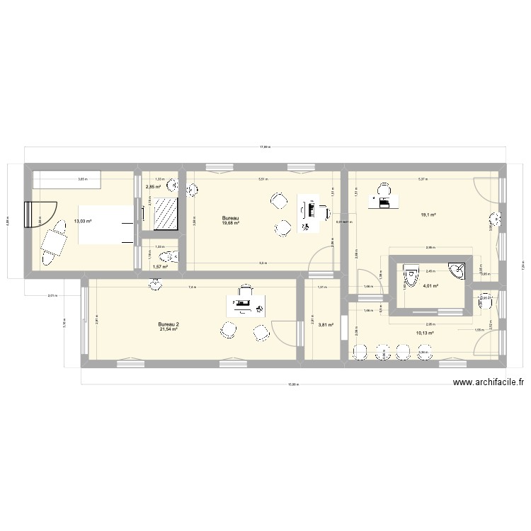 Plan cab veto 1. Plan de 9 pièces et 96 m2