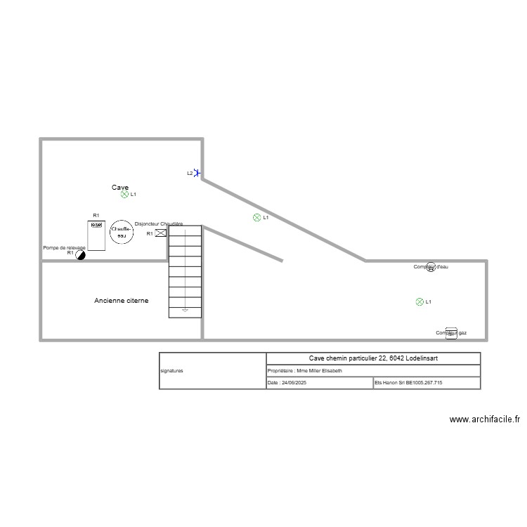 cave chemin particulier. Plan de 2 pièces et 36 m2