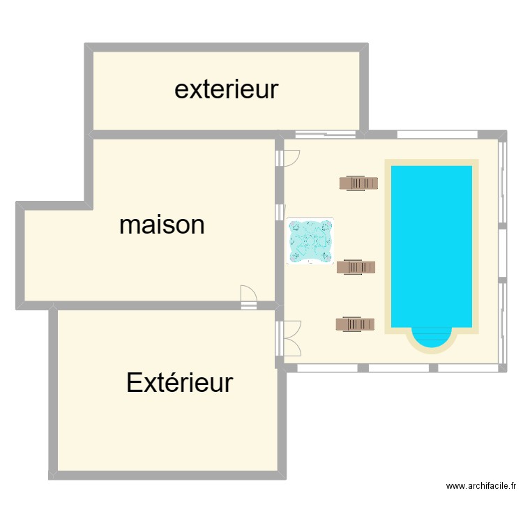 piscine 3. Plan de 3 pièces et 346 m2