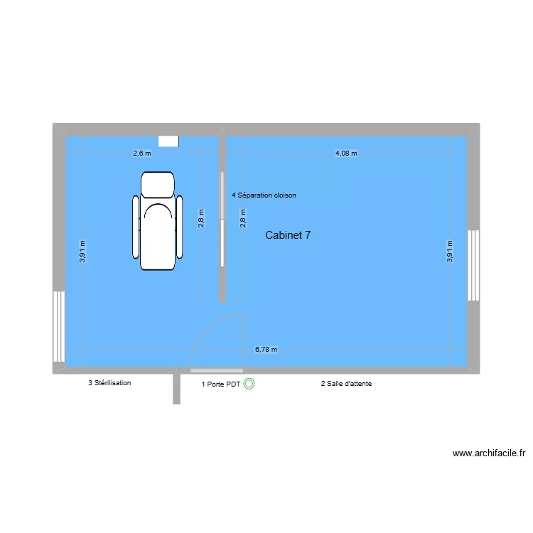 31729 Cabinet 7. Plan de 1  et 26 m²