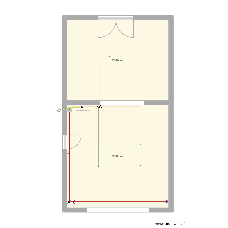 Primeur Montmorillon. Plan de 2 pièces et 59 m2