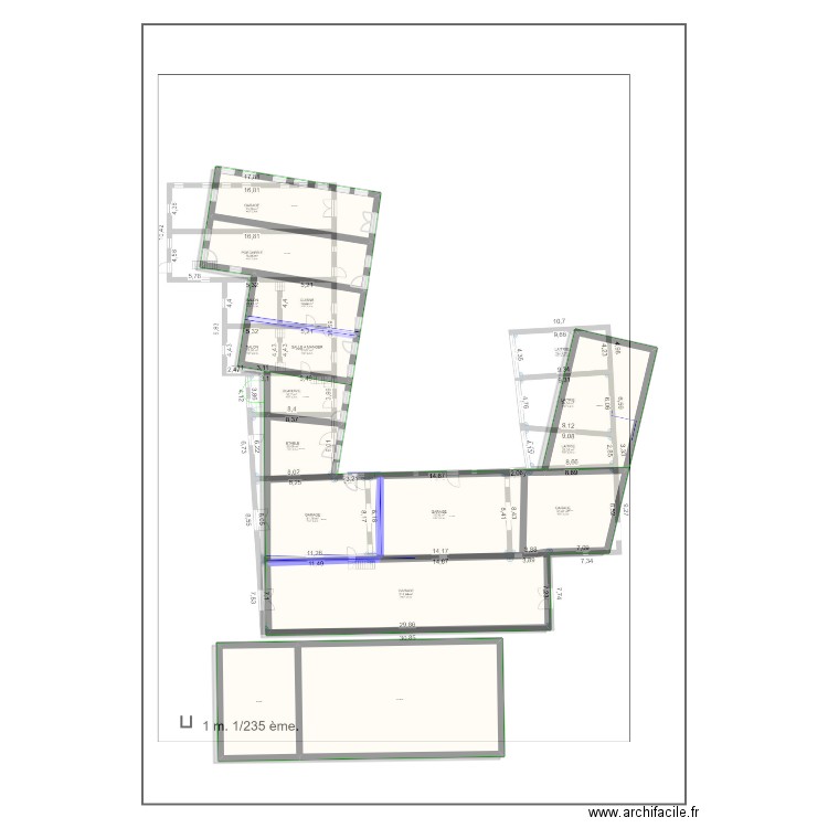 CADASTRE 1. Plan de 26 pièces et 2354 m2