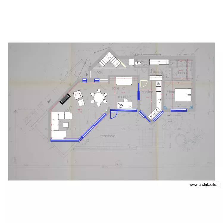 Plan haut 06 mars 2026 meubl&eacute;. Plan de 5  et 77 m²