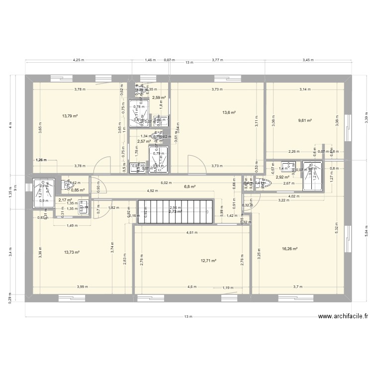 perols haut 11 05 carrelage. Plan de 15 pièces et 101 m2