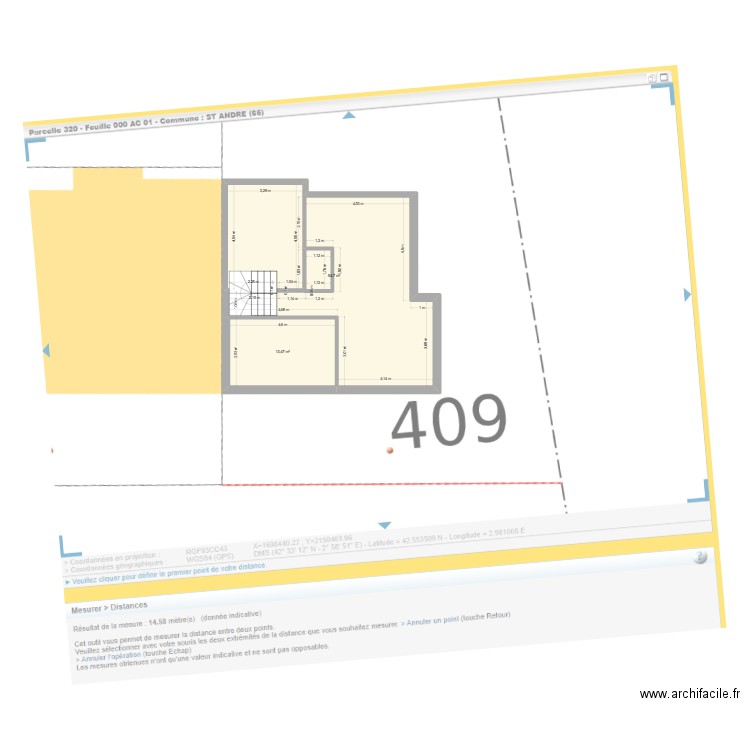 GIESS - St-André. Plan de 4 pièces et 74 m2