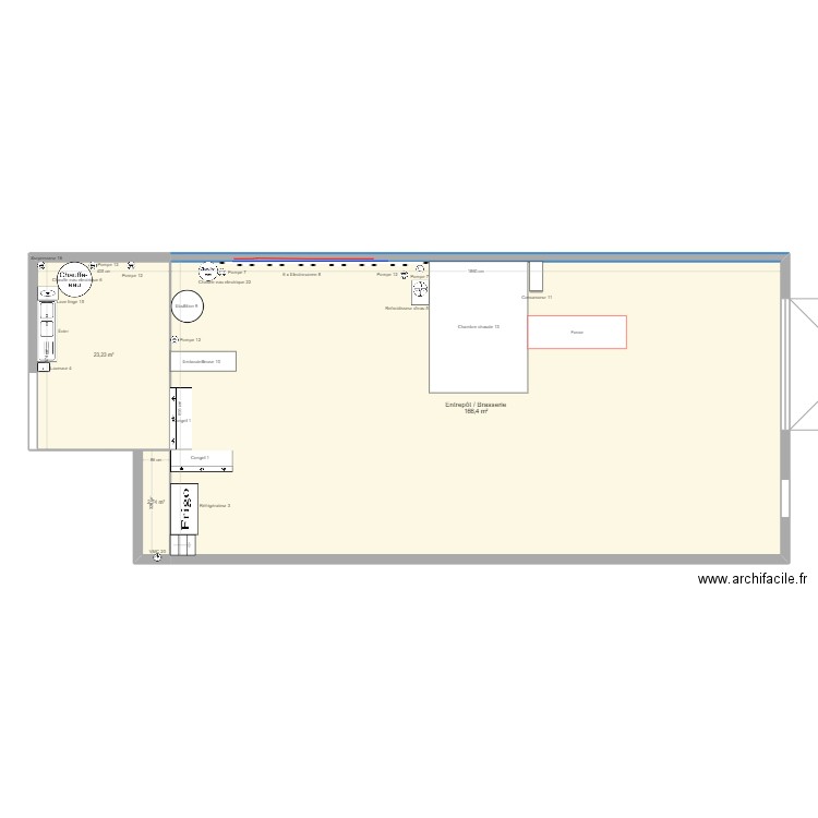 Local 2. Plan de 3 pièces et 192 m2