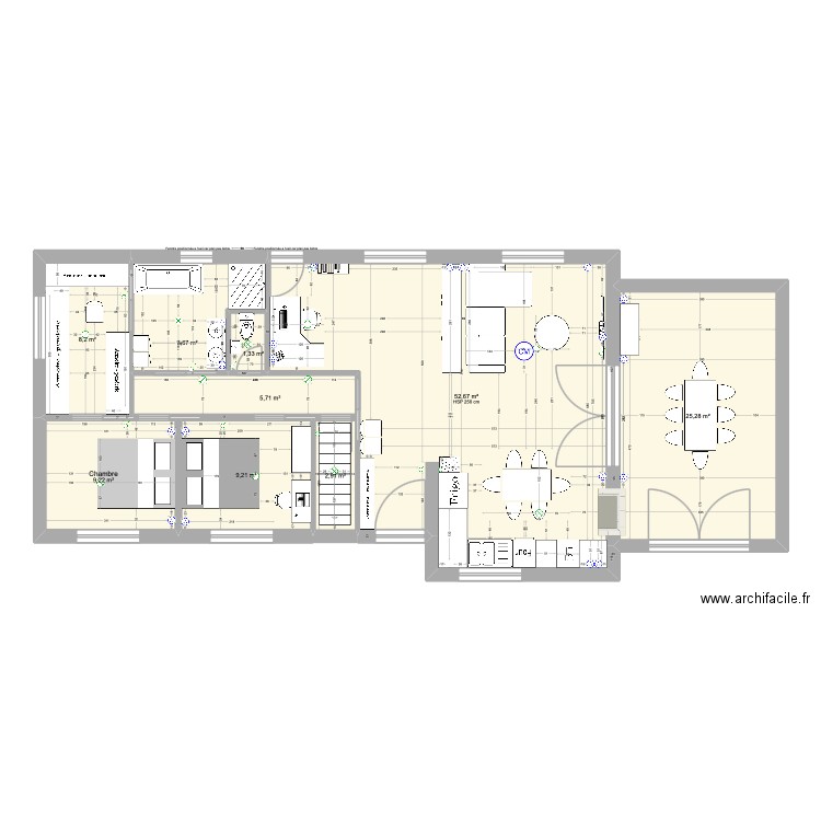 maison pont a celle 3. Plan de 9 pièces et 122 m2