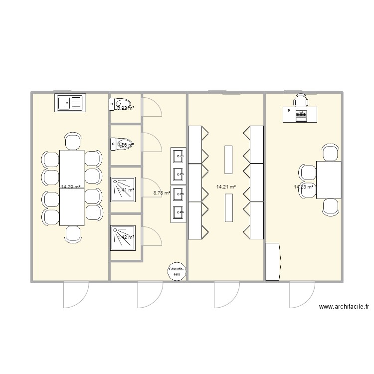 TRAYNARD BTP CHANTIER ST QUENTIN FALLAVIER. Plan de 8 pièces et 57 m2