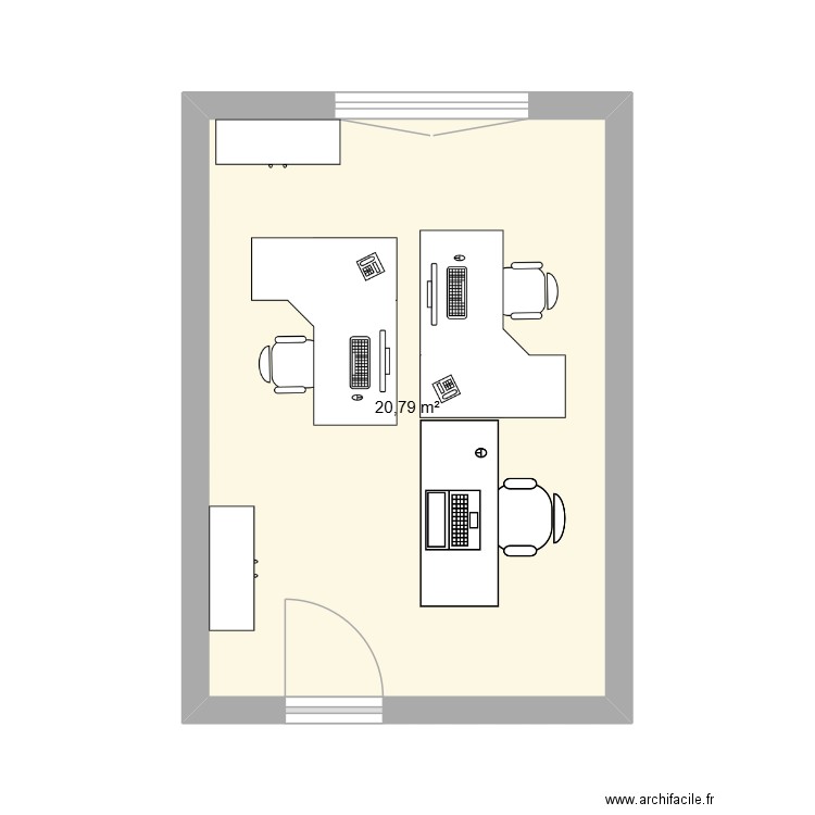 propo1. Plan de 1 pièce et 21 m2