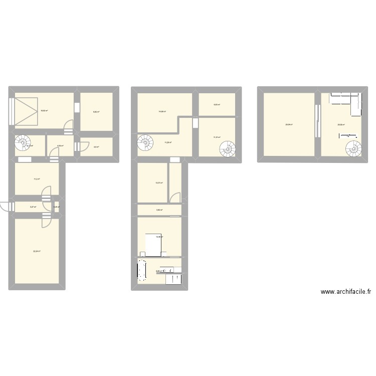 projetmaison. Plan de 19 pièces et 207 m2