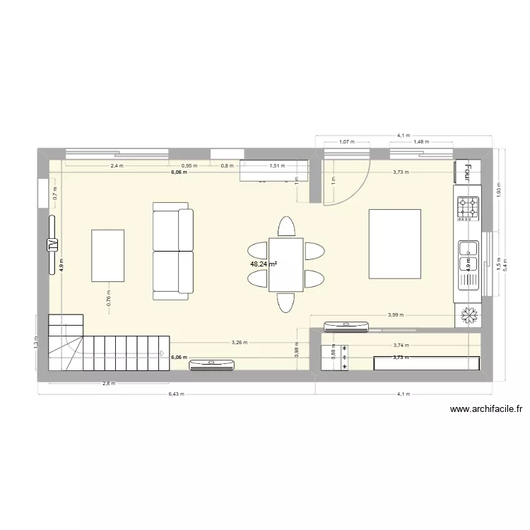 nina charles rdc ILOT. Plan de 1 pièce et 48 m² nina charles rdc ILOT. Plan de 1 pièce et 48 m²