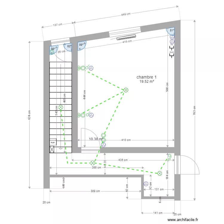 chambre 1 soetrich. Plan de 