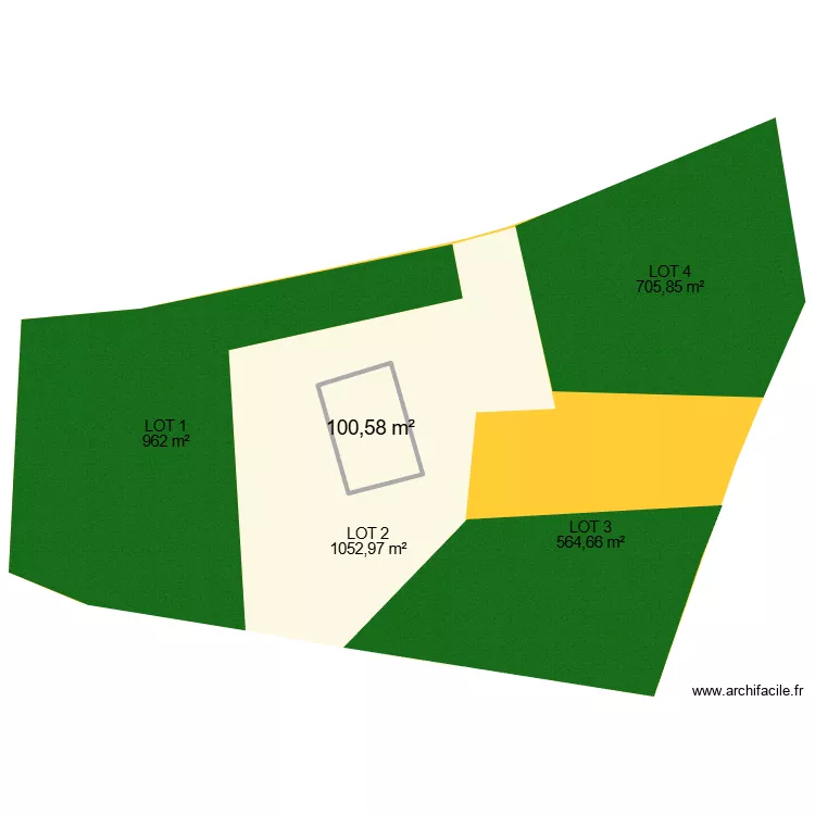 GREZIEU LOTISSEMENT. Plan de 1  et 101 m²