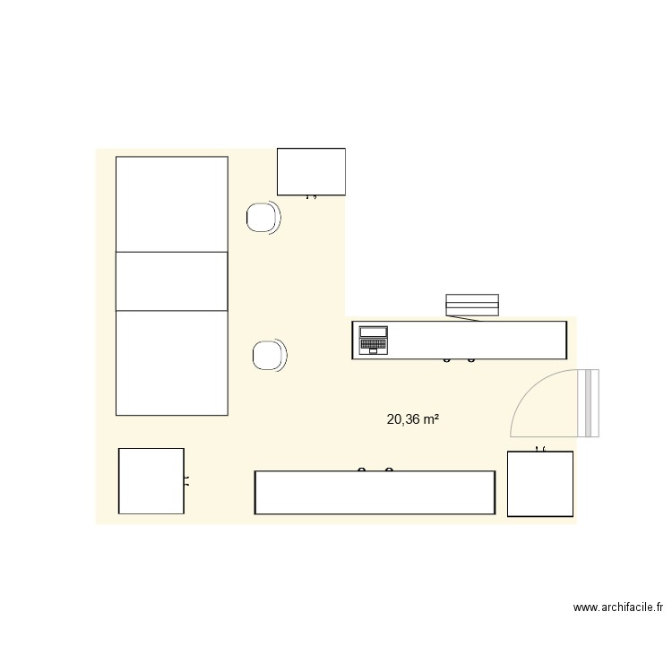 URC CH AUCH. Plan de 1 pièce et 20 m2