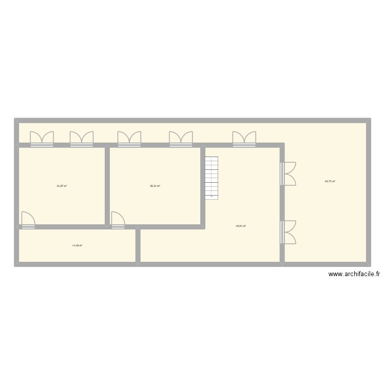 Romain. Plan de 5 pièces et 168 m2