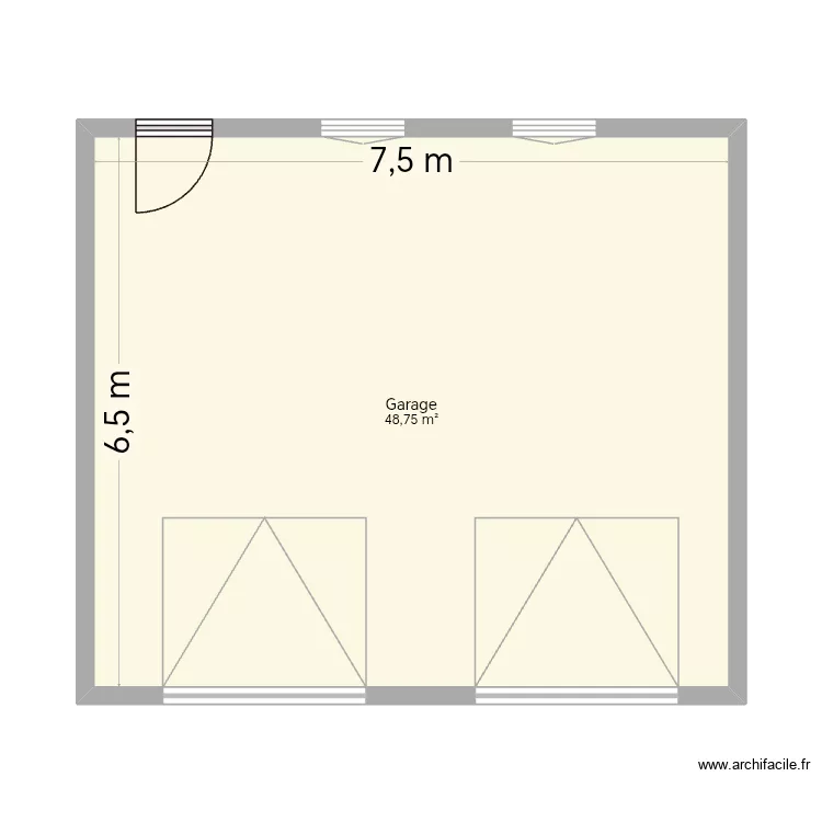 Garage. Plan de 1 Pièce et 49 m² Garage. Plan de 1 Pièce et 49 m²