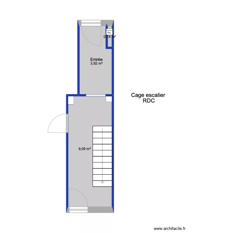 Cage escalier RDC L. Pasteur. Plan de 