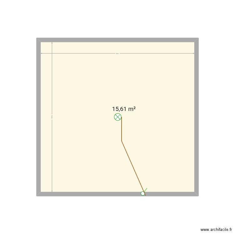 Maison Cotui. Plan de 1 pièce et 16 m2