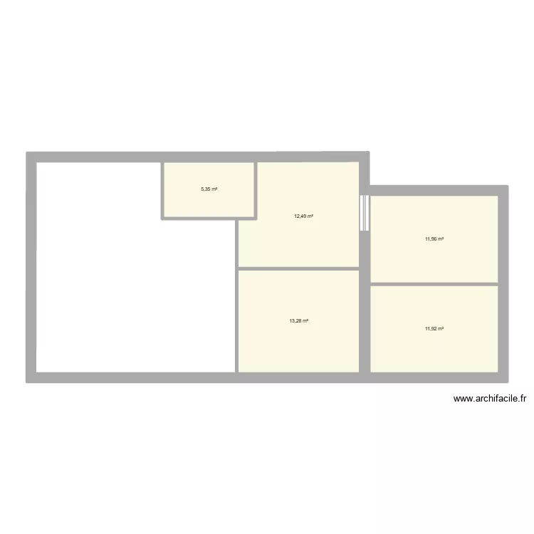 Extension. Plan de 5  et 55 m²