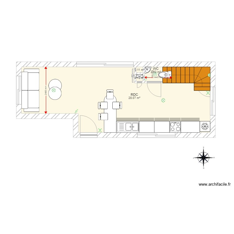 RDC Olivier. Plan de 0 pièce et 0 m2
