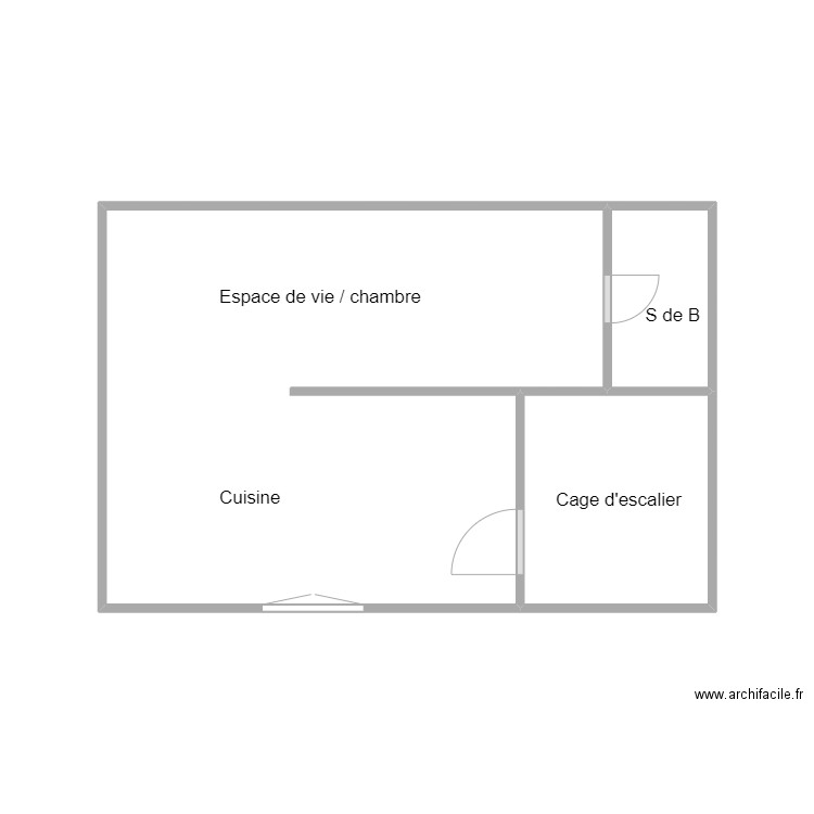 vigo. Plan de 3 pièces et 22 m2