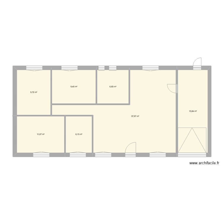 Maison_1. Plan de 7 pièces et 97 m2