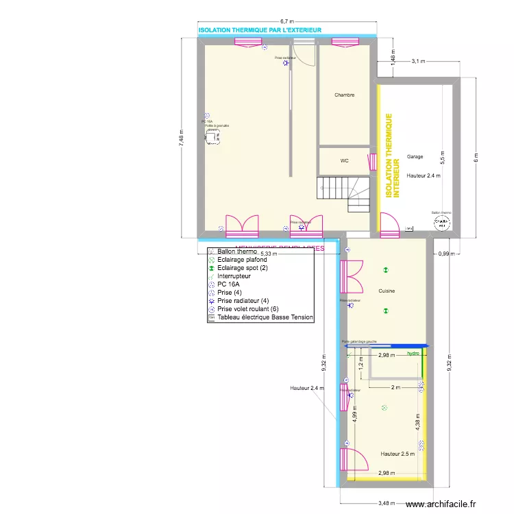 PROJET RENOVATION LEGLAND. Plan de 