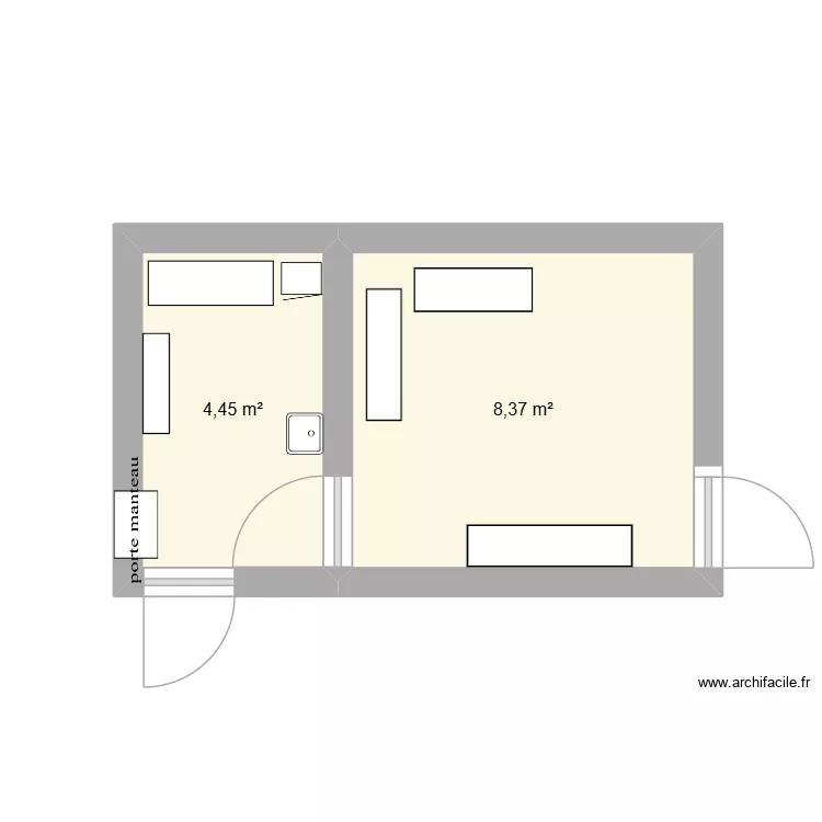 Labo CEO. Plan de 2  et 13 m²
